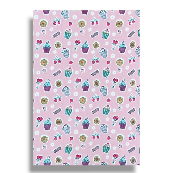 A4 Sheet of Fabric Backed Felt - Time for Tea