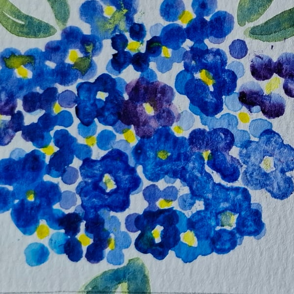 ACEO"Forget me not dots" original watercolour.
