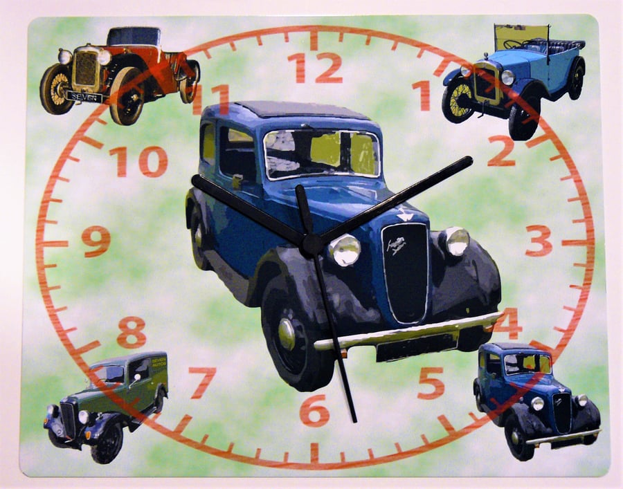 austin 7 wall hanging clock classic austin 7 cars