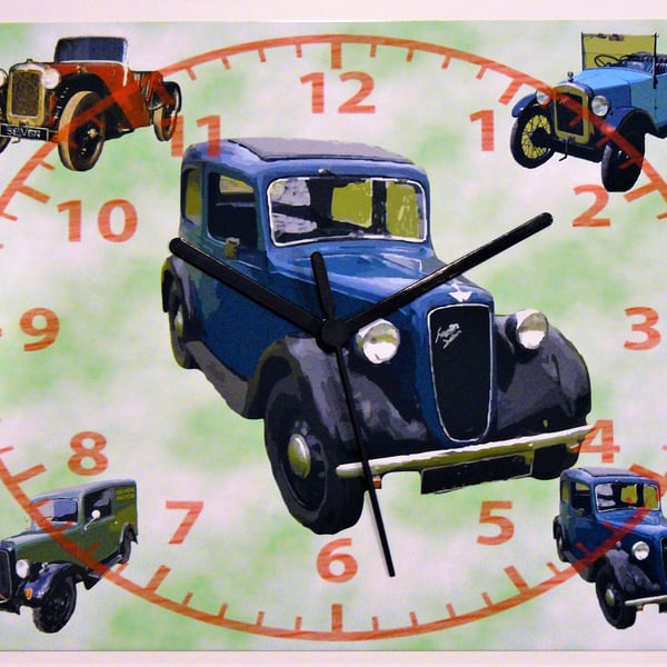 austin 7 wall hanging clock classic austin 7 cars