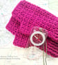 Plum Red Fingerless Mitts, Crochet Wrist Warmers