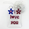 Perfectly Imperfect - Fused Glass "I Love You" Flower Suncatcher