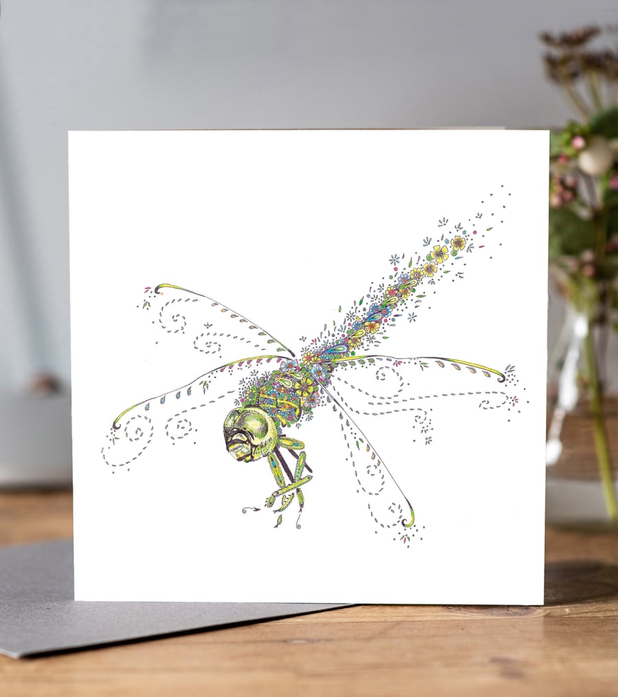 Green Dragonfly Greeting card 
