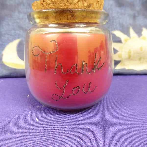 Hand Engraved Thank you Soy Wax Candle
