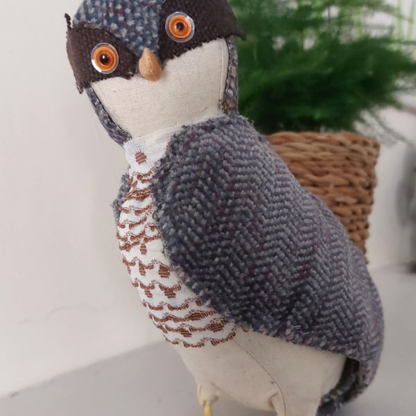 Quirky Hawk Fabric Soft Sculpture Ornament Decoration