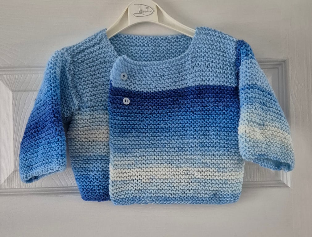 Baby boy wrap over cardigan, 9 to 12 months