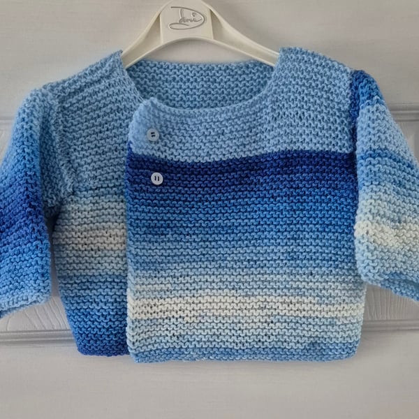 Baby boy wrap over cardigan, 9 to 12 months