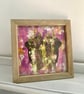 Handbags in the middle, framed hand embroidered on acrylic  - Image 1