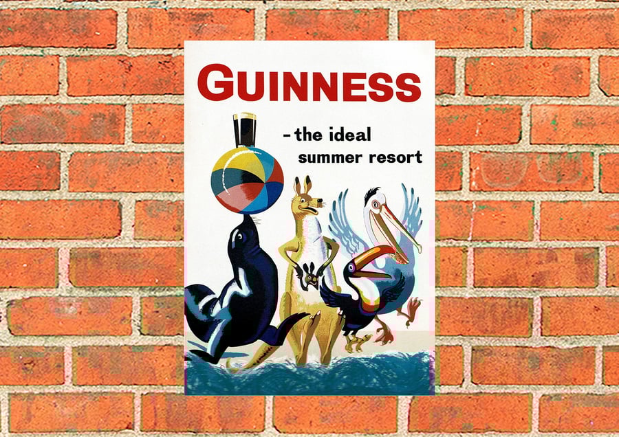 Guinness metal sign. Guinness Summer Resort Bar, Pub, Mancave