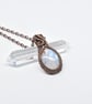 Wire Woven Rainbow Moonstone and Copper Pendant - Image 10