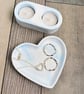 Blue Marbled Heart Trinket Dish - Eco Resin Jewellery Tray - Image 4