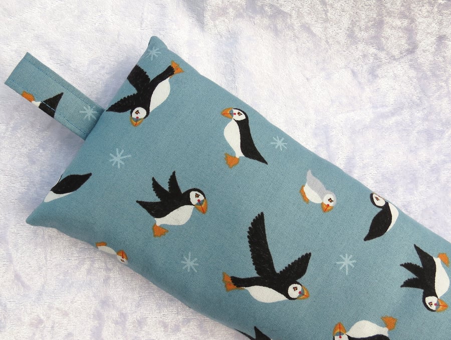 Keyboard wrist support, wrist rest, made from cotton, puffins