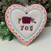 Small Ceramic heart decoration Swear words 