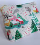 Zipped pouch bag - Romantic Christmas scene - Snowy houses with kissing couple - Image 6