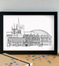 Blackburn Landmarks Skyline Art Print - Image 2