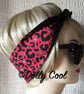 Red Leopard Print Star Hair Tie - Head Scarf - Hair Wrap - Bandana - by Dolly Co