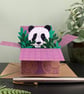 Panda card; Personalised, Birthday or Blank. Panda "pop up" gift card holder