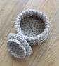 Crochet container with lid, desk tidy, small lidded pot - Image 4