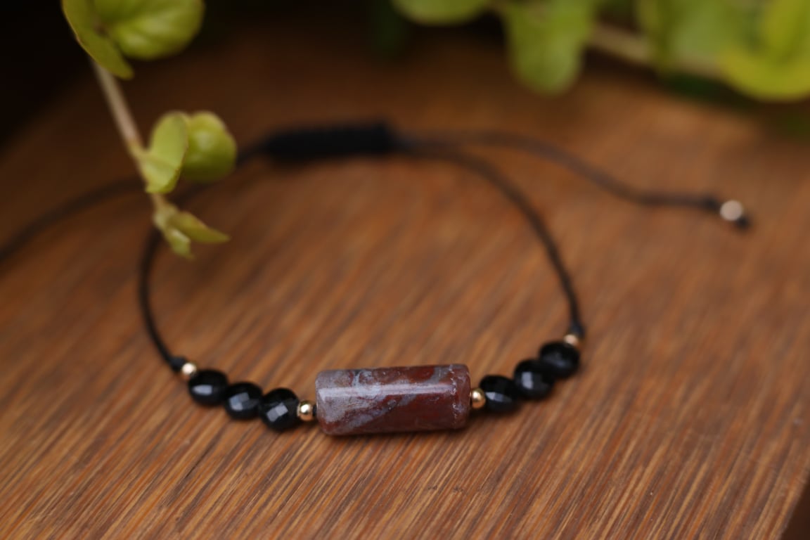 Delicate Bracelet with Tourmaline and Bloodstone 