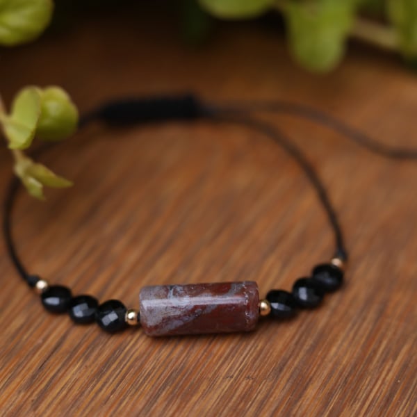 Delicate Bracelet with Tourmaline and Bloodstone 