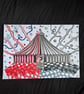 A4 Welcome To The Circus Original - Unframed Horror Illusion Art - Image 3