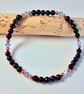 Blue Goldstone, Swarovski 'Light Sapphire' Crystal & Copper Bracelet-Free UK P&P - Image 3
