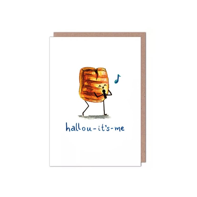 Hallou-it's-me Cheese Halloumi Adele Birthday Card