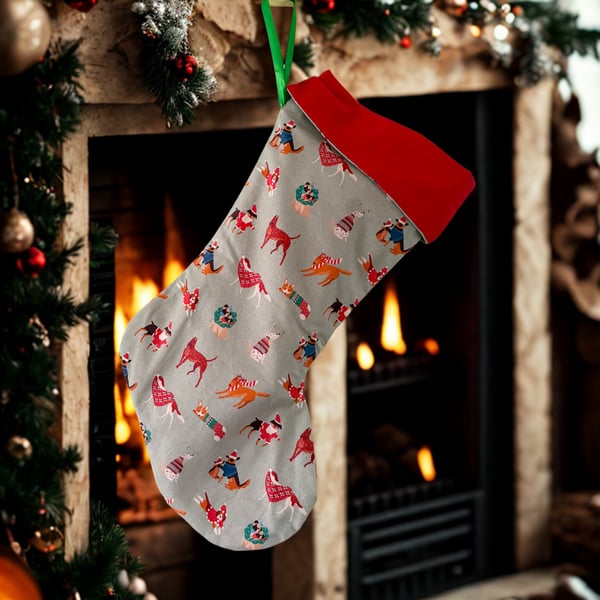 Dogs in Jumpers Christmas Stocking