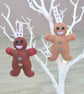 Festive Felt Gingerbread Man Hanging Christmas Tree Decoration - Image 1