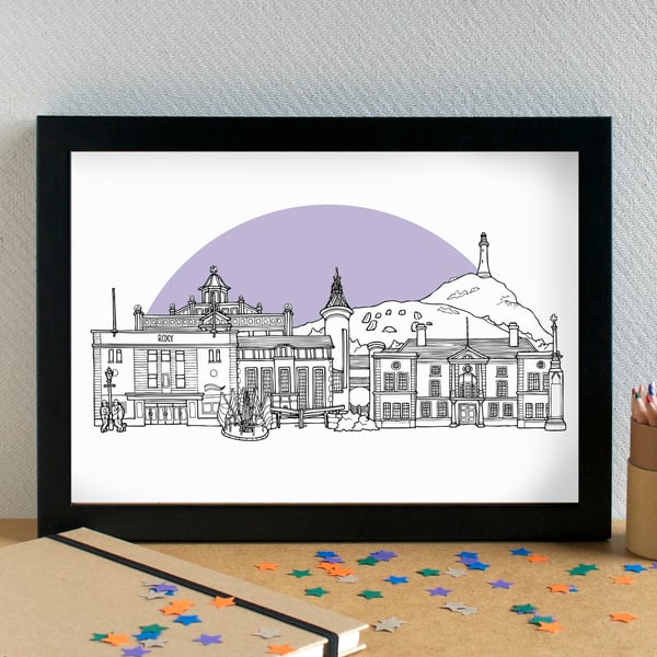Ulverston Cumbria Skyline Art Print