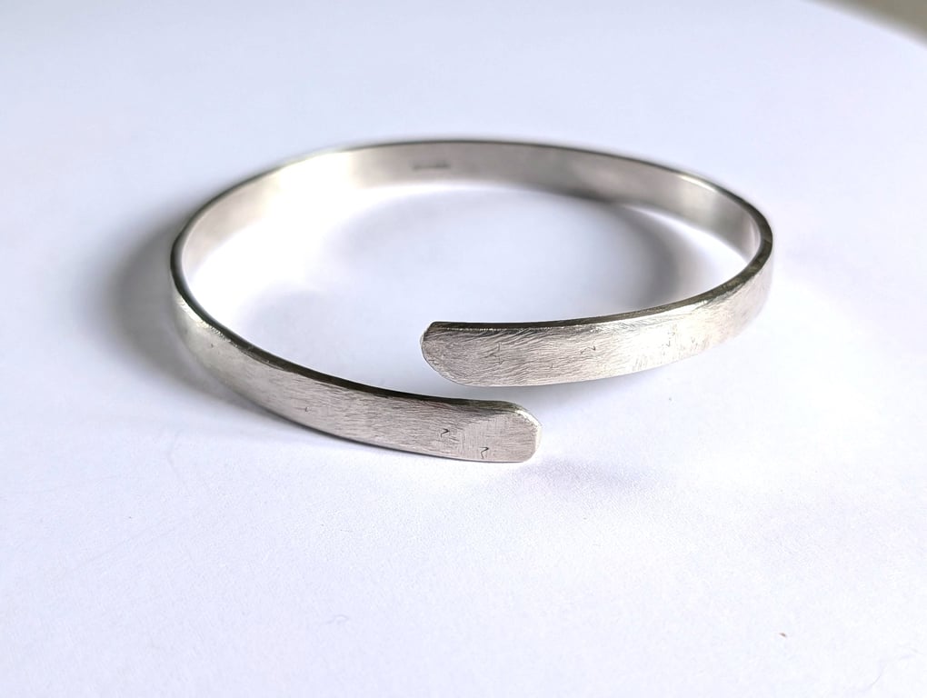 Sterling Silver Bangle, textured design