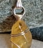 Wire-wrapped natural Citrine tumble sone