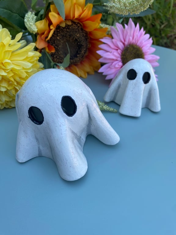 Handmade cute ghost Halloween clay decorations