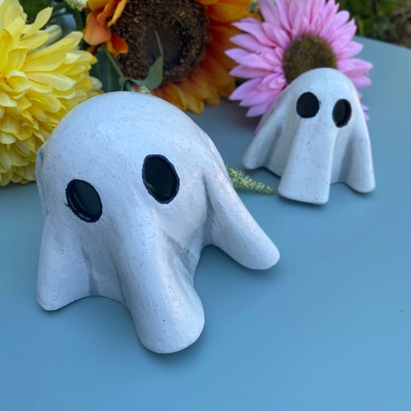 Handmade cute ghost Halloween clay decorations