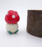 small glass toadstool house - Image 1