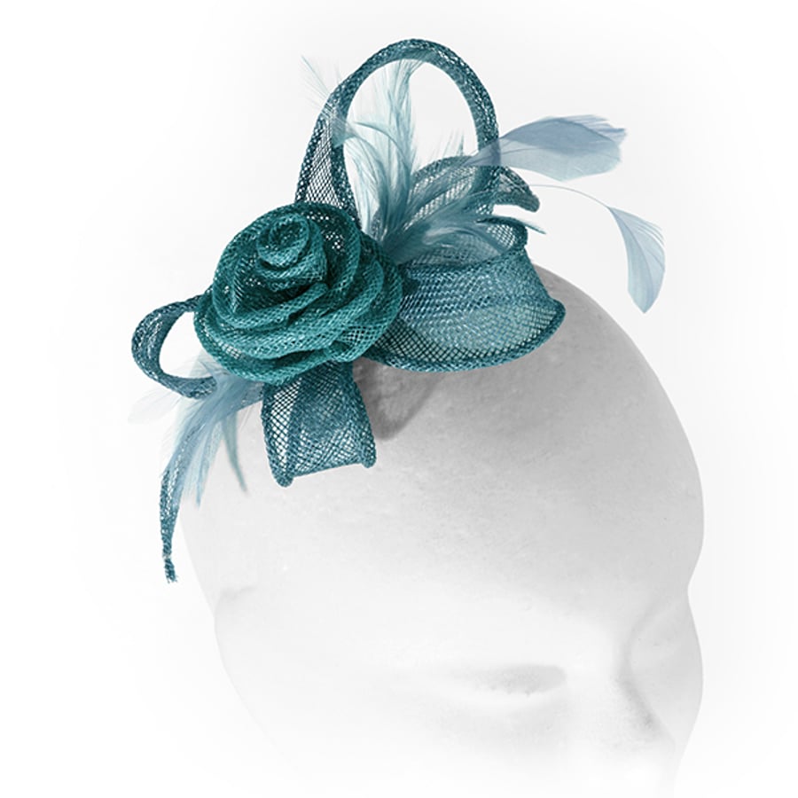 "Rose".....Sinamay Fascinator