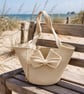 Handmade Bow Tote Bag – Elegant Cotton Rope Bag