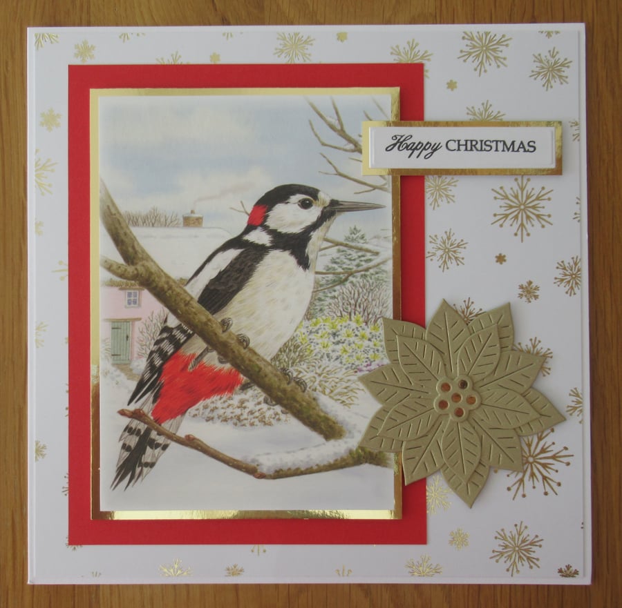 8x8 Woodpecker Christmas Card