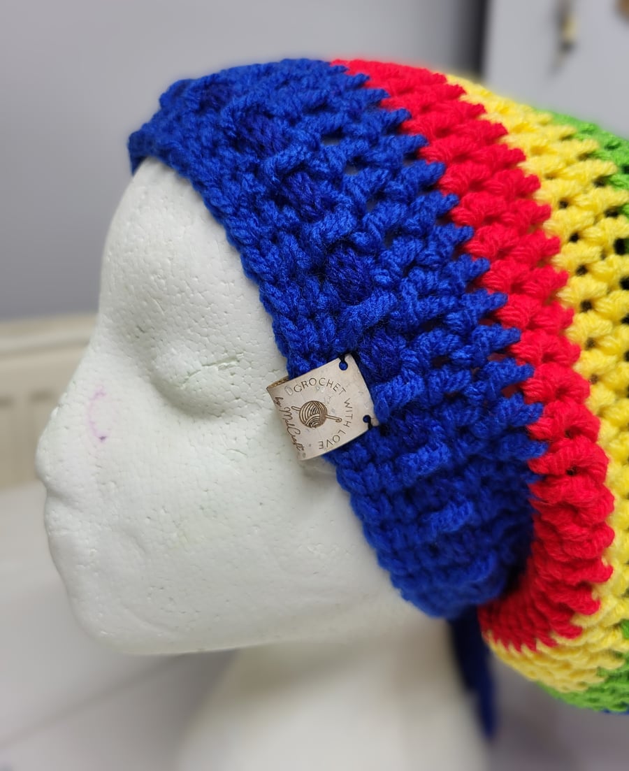 Crochet handmade tam hat cap rasta wool dread reggae