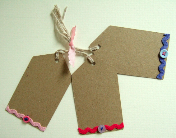 Gift Tags,Ric Rac Decoration,Pack of Three, Han... - Folksy