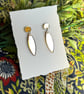Gold Mirror Acrylic Elongated Marquise Geometric Dangle Earrings