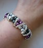COFFEE, CHOCOLATE BROWN AND COPPER RHINESTONE BRACELET.  929 - Image 5