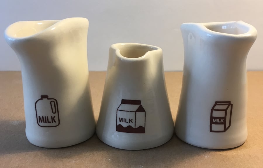 Ceramic jug. Milk Jug. Pourer. jug. Cream jug. Graphic.