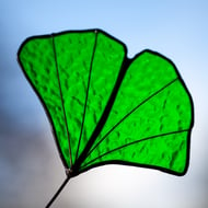 Stained Glass Ginkgo Leaf Suncatcher