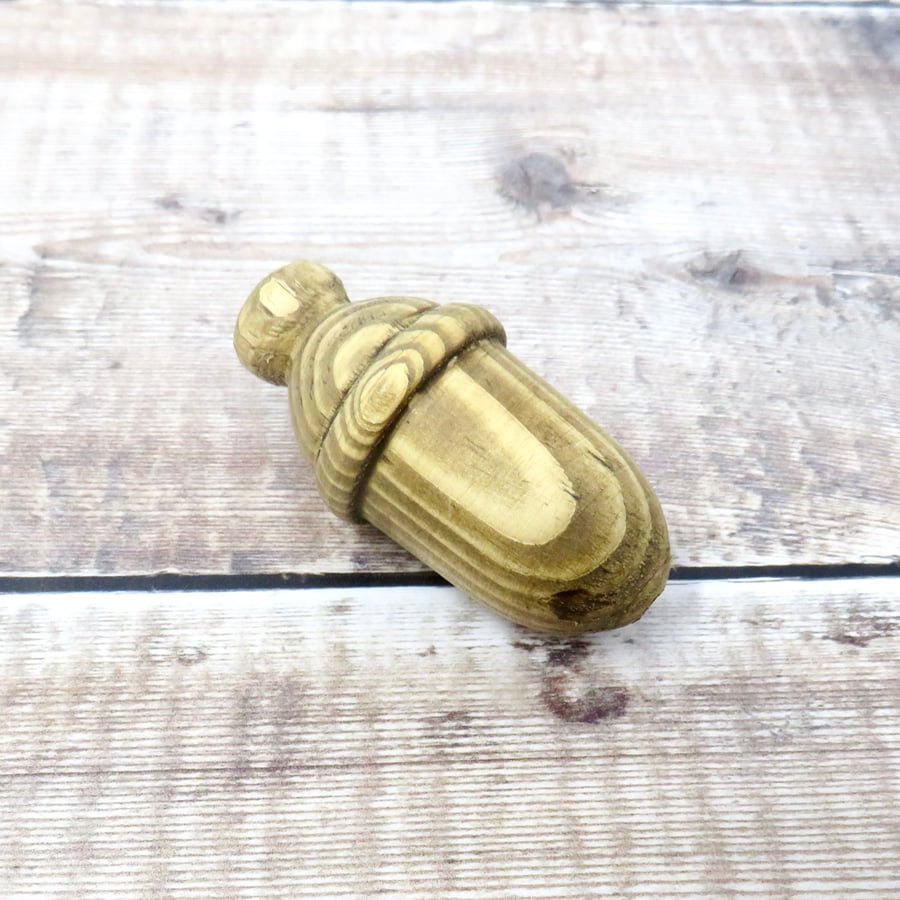 Rustic wooden acorn light pull