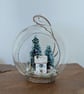 Glass Bauble Christmas Decoration with Cottage Scene - Image 9
