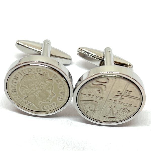 Premium 10th Anniversary Tin Wedding Anniversary 2015 coin cufflinks HT