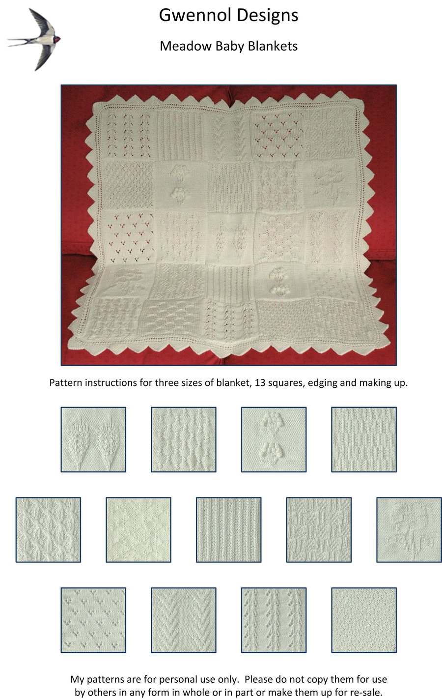 Meadow Baby Blankets PDF knitting pattern