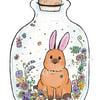 Jar bunny rabbit card