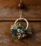 Mini dried flower handmade festive thistle wreath hanging